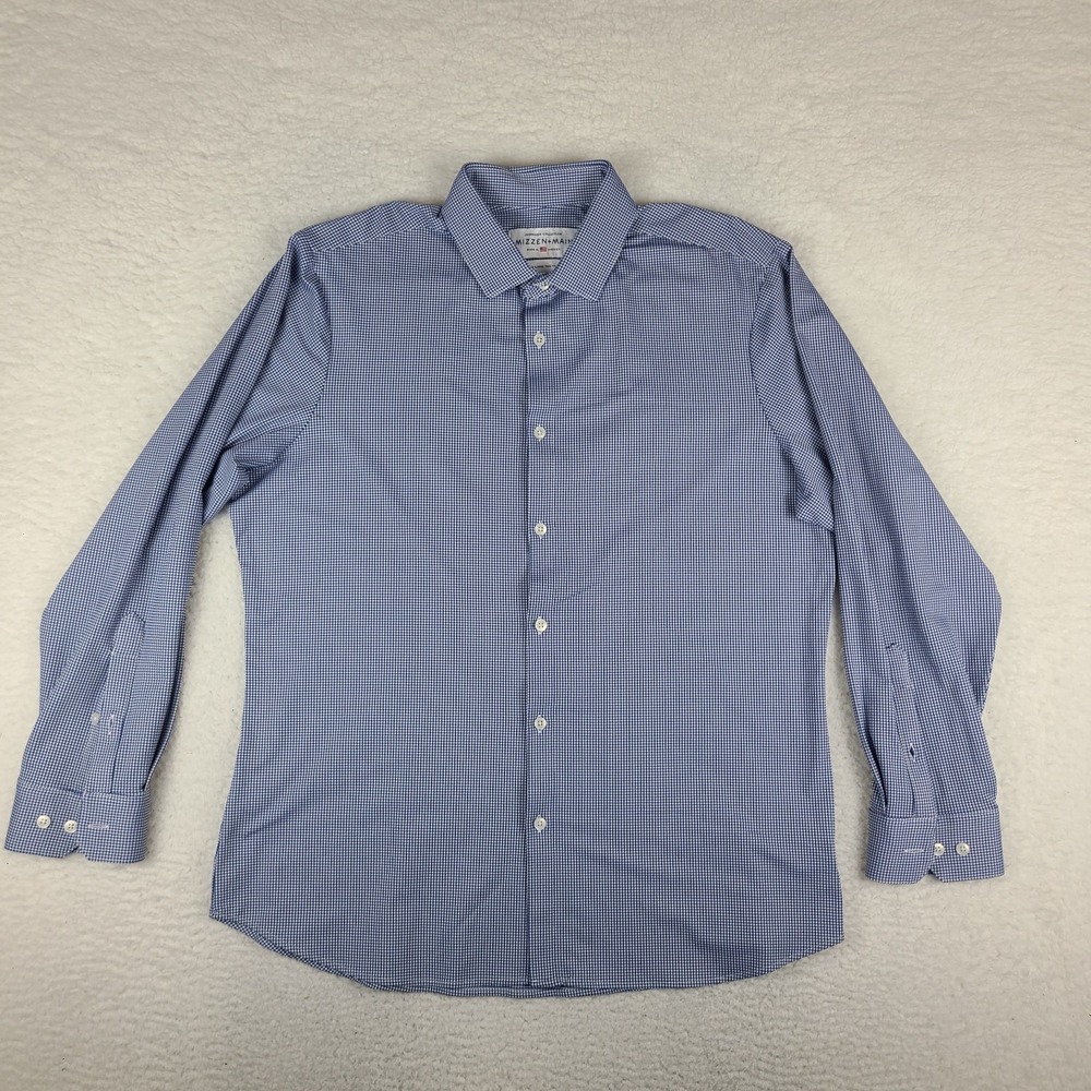 Mizzen Main Shirt Mens 2XL XXL Navy Trim Fit Spinnaker Collection Button Up